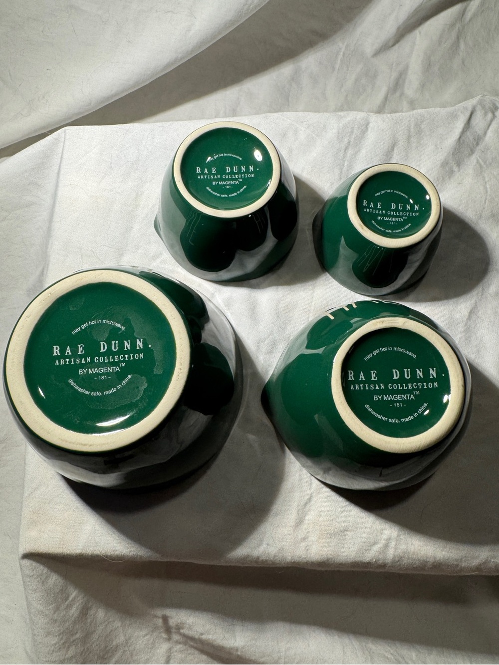 NWOT Rae Dunn dark green measuring bowls - Picture 4 of 5